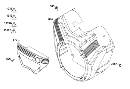 Blower Housing Group Diagram and Parts List for 386447-3332-G1 200000 - 399999 Briggs and Stratton Engine